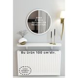 Nym Concept Petek Üstü Tak Çıkar , Uçan Raf & Dresuar Duvar Montajsız Oval Kesim Beyaz 100 Cm
