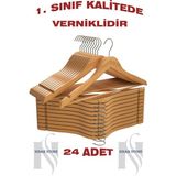 NYN 24 Adet Ahşap Elbise Askısı Dolap Düzenleyici - Ahşap Rengi