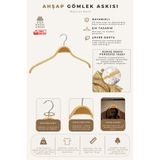 NYN Ahşap 8061-Ç Askı Bluz Gömlek Askısı NATUREL Renk 6 Adet