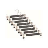 Nyn Ahşap Askı 8131 Mandallı Pantolon Etek Askısı Siyah Renk 8 Adet