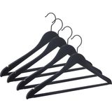 Nyn Ahşap Askı Barlı Elbise Pantolon Askısı Siyah Renk 4 Adet