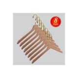 NYN Ahşap (Gold Lama Kanca) Elbise, Bluz, Gömlek Askısı Natürel Renk 8 Adet
