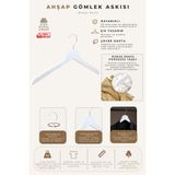 NYN Ahşap M002-Ç Askı Elbise, Bluz, Gömlek Askısı Renk Beyaz 6 Adet