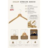 NYN Ahşap M002-Ç Elbise, Bluz, Gömlek Askısı Naturel Renk 8 Adet