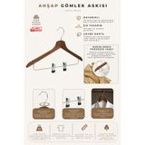 NYN Ahşap M002-ÇM Mandallı Gömlek Etek Askısı 4 Adet