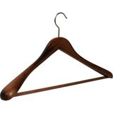 NYN Ahşap M023-B Askı Kalın Omuz Formlu Takım Ceket Askısı Ceviz Renk 4 Adet 45CM