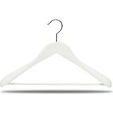NYN Ahşap M023B Barlı Takım Elbise, Ceket, Kaban Askısı Kadın 40cm 1 Adet - Beyaz