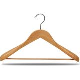 NYN Ahşap M023B Kadın Takım Elbise, Ceket Askısı Barlı Naturel Renk 4 Adet 40CM - Bej