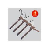 NYN Ahşap (SİYAH NİKEL KANCA) Gömlek, Tshirt, Bluz, Elbise Askısı 4 Adet