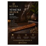 NYORA Ahşap Pirinç Kakma Tütsü Kayığı 2 Adet Çubuk Tütsü Hediye