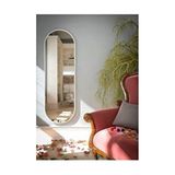 Nysamo Beyaz Oval Dekoratif Boy Aynası 40X120 cm Şık Tasarım Oval Şekil - 40 x 120 cm