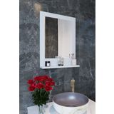 nysamo Raflı Banyo, Lavabo, Wc , Dresuar , Koridor , Mutfak , Makyaj 60x45 Beyaz Dik Ayna