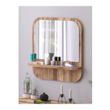 Nysamo Rafli Kare 58 Cm Koridor Dresuar Konsol Duvar Salon Banyo Ofis Cocuk Yatak Oda Rafli Aynasi