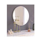 Nysamo Tarz Design 45 Cm Beyaz Dekoratif Yuvarlak Antre Hol Koridor Salon Banyo Wc Ofis Aynasi