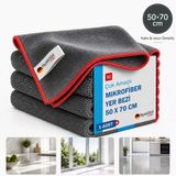 Nysköljd Mikrofiber Yer Bezi 50 x 70 cm – Çok Amaçlı, Ultra Emici, Kalın Dokulu, Çizmez, Dayanıklı Kenar Dikişli, Makinede Yıkanabilir Gri Temizlik Bezi 1 adet