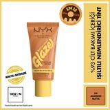 NYX Professional Makeup Buttermelt Glaze 04 Almond Butta Işıltılı Nemlendirici Dudak Tint – Doğal Parlak Bitiş, SPF 30, Yağsız Formül