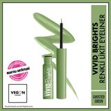Nyx Professional Makeup Vivid Brights Ghosted Green Likit Eyeliner İnce Uç ile Keskin Çizgiler
