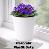 Nzb (1 Adet) Beyaz Kırılmaz Plastik Dekoratif Saksı 15CM Orkide Çiçek Bitki Için Kırılmaz Balkon Saksısı