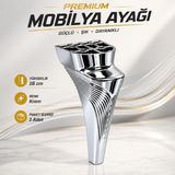 Nzb (1 Adet) Krom Renk Mobilya Ayağı 16 cm Koltuk Kanepe Baza Sehpa Tv Ünitesi Modern Dekoratif Ayak