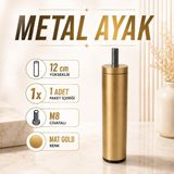 Nzb (1 Adet) Metal Ayak Mat Gold 12 cm Mobilya Baza Sehpa Dolap Masa Ayağı M8 Civatalı Modern Tasarım