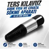 Nzb (1 Adet) Ters Kılavuz Seti Kırık Sıkışmış Vida Civata Çıkarma Sökme Aparatı Metal Diş Açma Tamir Ucu - Gri