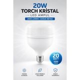 Nzb 1 Adet Torch Kristal LED Ampul 20 Watt Yüksek Aydınlık Sunan Soğuk Beyaz Ampül 2000 Lümen Güçlü Işık - 100 - 200 W