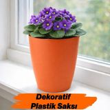 Nzb (1 Adet) Turuncu Kırılmaz Plastik Dekoratif Saksı 15CM Orkide Çiçek Bitki Için Kırılmaz Balkon Saksısı