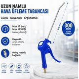 Nzb (1 Adet) Uzun Pirinç Rekorlu Metal Hava Tabancası 300 mm Üfleme Temizleme Tabancası Kompresör Uyumlu