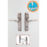 NZB 1 Takım İç Oda Kapı Kolu Aynalı Sağa Sola Uygun Saten Renk Dış Ahşap Pvc Metal Çelik Kapısı Tutamağı