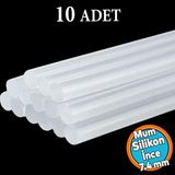 Nzb 10 Adet İnce Mum Silikon 7.4 mm Çubuk Sıcak Silikon Hobi Süs Hediyelik Eşya Maket Yapıştırma Slikon