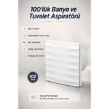 NZB 12 W Kapaklı Düz Banyo WC Aspiratör Fanı Süper Sessiz 100 mm Duvar Tipi Tuvalet Hava Havalandırma