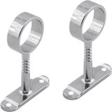 Nzb (2 Adet) Askı Flanşı Oval Dolap Boru Sabitleme Kıyafet Elbise Askı Flanş Aparatı Krom 75 x 25 mm