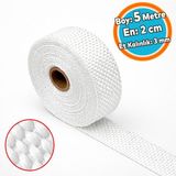 Nzb (2 Metre) Takviyeli Lifli En: 5 cm Kalınlık: 3 mm Cam Elyaf Ekzoz Sargı Bezi Isı Yalıtım Yanmaz Bant - Beyaz