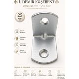Nzb 25 Adet Set L Demir Köşebent 20X25X25 mm Oval Başlı Güçlü Sabitleme Demiri Vida Dahil Montaj Aparatı - Gri