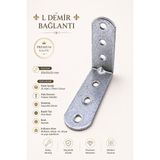 Nzb 25 Adet Set L Demir Köşebent 20X55X55 mm Oval Başlı Mobilya Raf Sabitleme Aparatı Vida Dahil - Gri