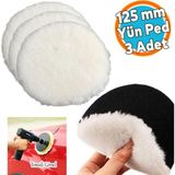 Nzb ( 3 Adet ) Koyun Postu Pedi Ø 125 mm Pasta Cila Polisaj Süngeri Cırt Tabanlı Kuzu Postu Yünü Keçesi Parlatma - 0,25 kg