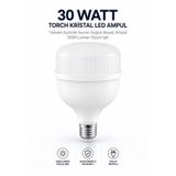 NZB 30 Watt Torch Kristal Led Ampul Yüksek Aydınlık Sunan Soğuk Beyaz Ampül 3000 Lümen Güçlü Işık
