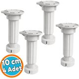 Nzb (4 Adet) Ayarlanabilir (10+2 Cm) Plastik Ayak Dolap Mobilya Tezgah Yükseltici Yükseltme Ayağı Gri