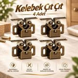 Nzb 4 Adet Kelebek Çıt Çıt Metal Bronz Dolap Kapak Tutucu Mıknatıslı Kapı Kilidi Sağlam Güçlü Tutuş Dayanıklı