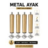 Nzb (4 Adet) Metal Ayak Siyah 12 cm Mobilya Baza Sehpa Dolap Masa Ayağı M8 Civatalı Bağlantı Aparatlı