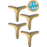 Nzb (4 Adet) Mobilya Ayağı Modern Ayak Dayanıklı Koltuk Sehpa Masa Tv Ünitesi 12 cm Antik Sarı Metal