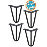 Nzb (4 Adet) Mobilya Ayağı Üçgen Modern Tasarım Koltuk Sehpa Masa Tv Ünitesi Uyumlu 12 cm Siyah Metal
