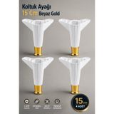 NZB 4 ADET Mobilya Kanepe Koltuk 15 cm Beyaz Altın TV Ünitesi Ayağı Ayakları