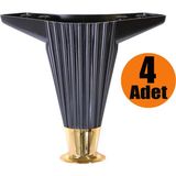 NZB (4 Adet) Mobilya Kanepe Masa Sehpa Ayağı Siyah Baza Ayak 12 cm