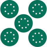 Nzb (5 Adet) Delikli 125 mm Cırt Zımpara 150 Kum Yeşil Kaporta Boya Duvar Metal Mobilya Cila Parlatma