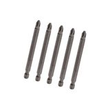 NZB (5 Adet) Manyetik Uzun Bits Bit Ucu Yıldız Tornavida Uç Derin Vidalama İçin PH2 100 Mm Çelik CR-V Uç