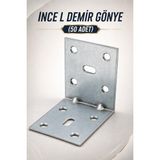 Nzb (50 Adet) L Demir Gönye 40X50X50 mm Mobilya Raf Dolap Sabitleme Köşebent Dayanıklı Bağlantı Aparatı - Gri