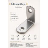 Nzb 50 Adet Set L Demir Gönye 15X25X25 mm Oval Başlı Dayanıklı Metal Köşebent Vida Dahil Montaj Aparatı - Gri