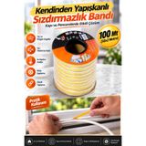 NZB (50x2=100 METRE) Beyaz Kapı Pencere Bandı Fitili Yapışkanlı Soğuk Izolasyon Bantları