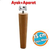 Nzb Ahşap Ayak Bağlantı Aparatlı Mobilya Koltuk Kanepe Sehpa Masa Ayağı Ayakları M8 Civatalı Ahşap 15 cm
